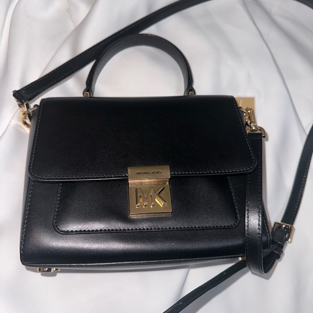 Black Michael Kors Mindy leather satchel